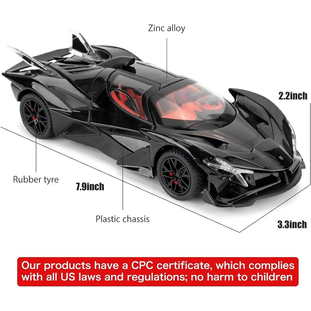 1/24 Apollo Evo Alloy Model Car Toy with Pull Back Function with Sound and Bright Lights, Suitable Collectible Model Toys, Gifts for Boys and Girls