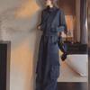 Women's Retro Sportswear Set: Spring Slim Fit Hoodie & Wide Leg Pants Two-Piece Running Outfit