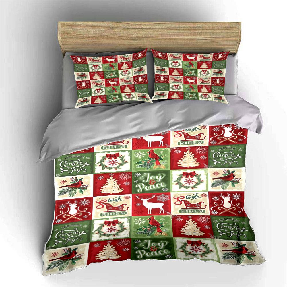 Cardinals, Wreaths, Deer, Snowflakes. Bedding Sets Duvet Cover Sets Duvet Covers Pillowcases(1 * Duvet Cover 2 * Pillowcases Without Duvet Insert)