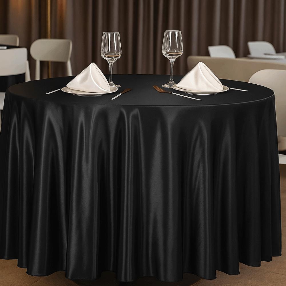 Smooth Round Satin Tablecloth Imitation Silk Table Decoration Luxurious Table Cover  Wedding