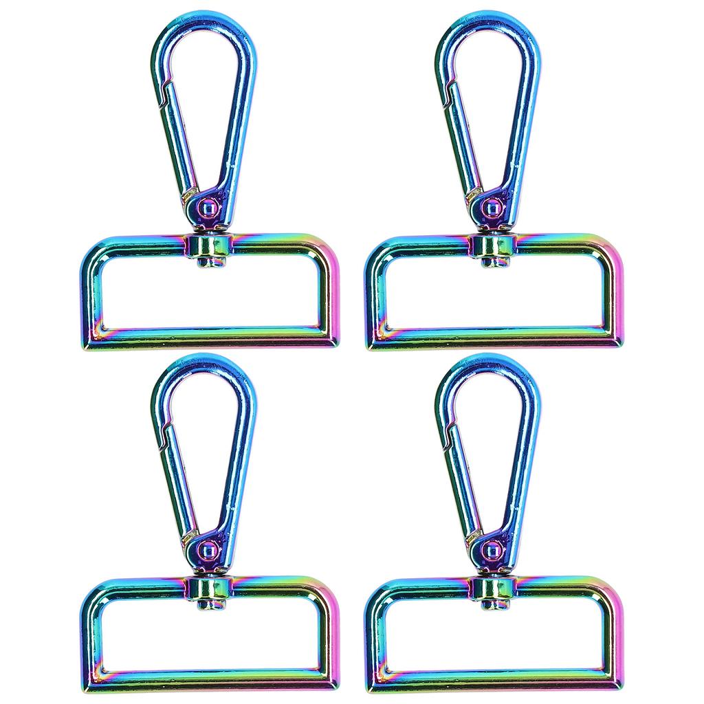 4pcs Carabiner Keychain 38mm 1.5in Sturdy Metal Structure Large Rotating Eyelet Attractive Decorative Clip for Crafts