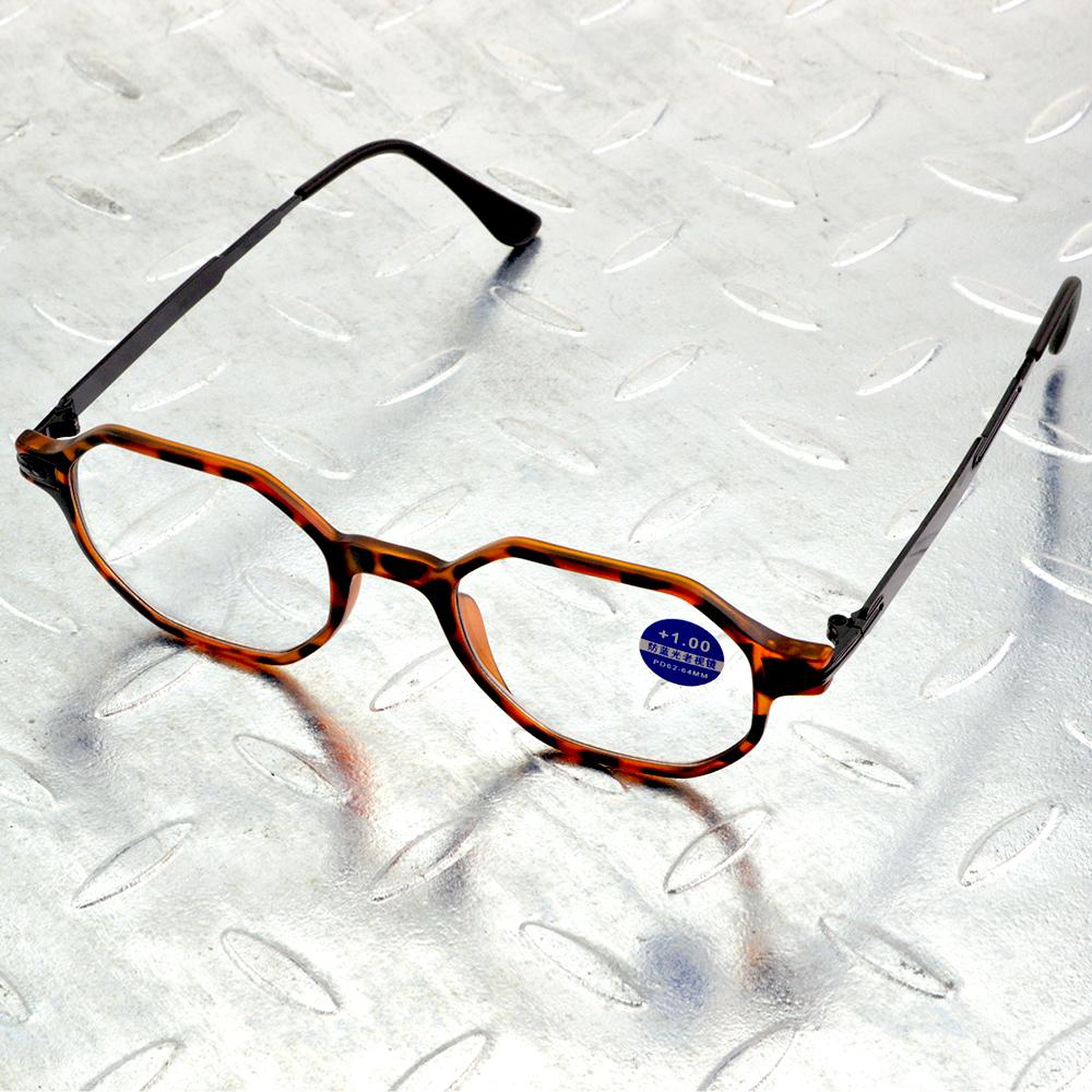 

Retro 6-Sided Type Leopard Aspherical Anti Fatigue And Ray Multilayer Coating Men Women Reading Glasses +0.75 To +4 +2.75