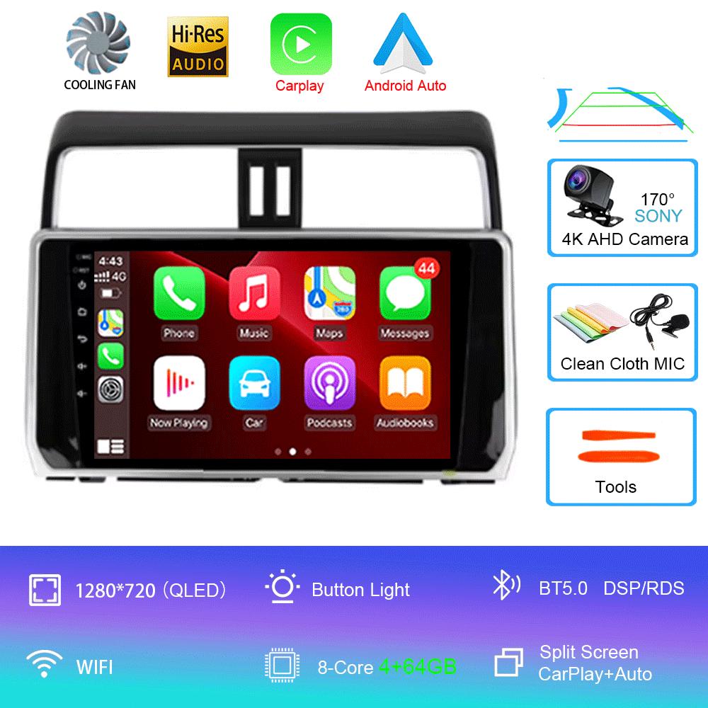 For Toyota Land Cruiser Prado 150 2018 2019 - 2025 Carplay 360 Camera Auto Android 14Car Radio Multimedia Player GPS Stereo Wifi