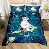 For Kids Boys Girls Bedroom Decor - Rocket Astronaut Space Theme Duvet Cover Set King Queen Full Size Polyester Comforter Cover