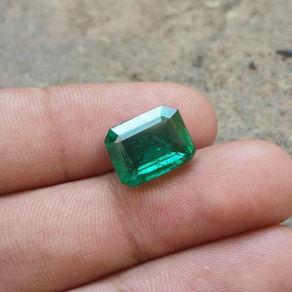 Certified Natural Zambian Green Emerald 5-10 Ct Emerald Cut Loose Gemstone