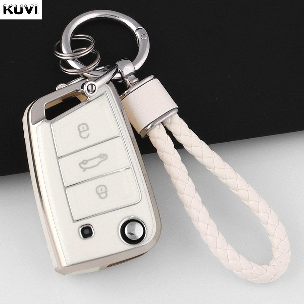 Tpu Auto Key Fob Case Cover Housing Remote Protector Fit For Vw Polo Skoda Octavia A7 Kodiaq Seat Ateca Leon Golf 7 Mk7 Vii Tiguan Key Ring