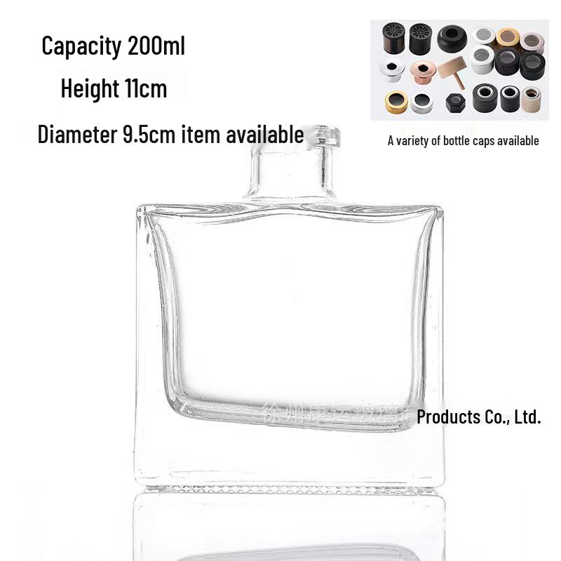 Flat Square Transparent Aroma Diffuser Bottle for Home Decor