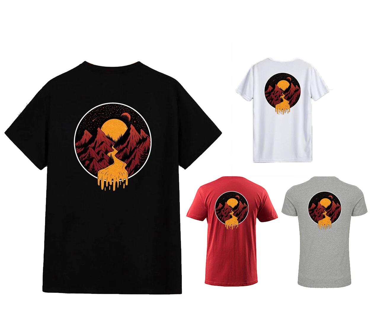 Moonlight Mountain River Adult Unisex T Shirt - Inspirational Nature Summer Cool 3XL