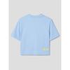 Saendeusaundeu Graphic Crop Sleeve Tshirts Light Blue