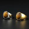 Men's Ring with Natural Tiger's Eye 316L Stainless Steel Male Female Ring