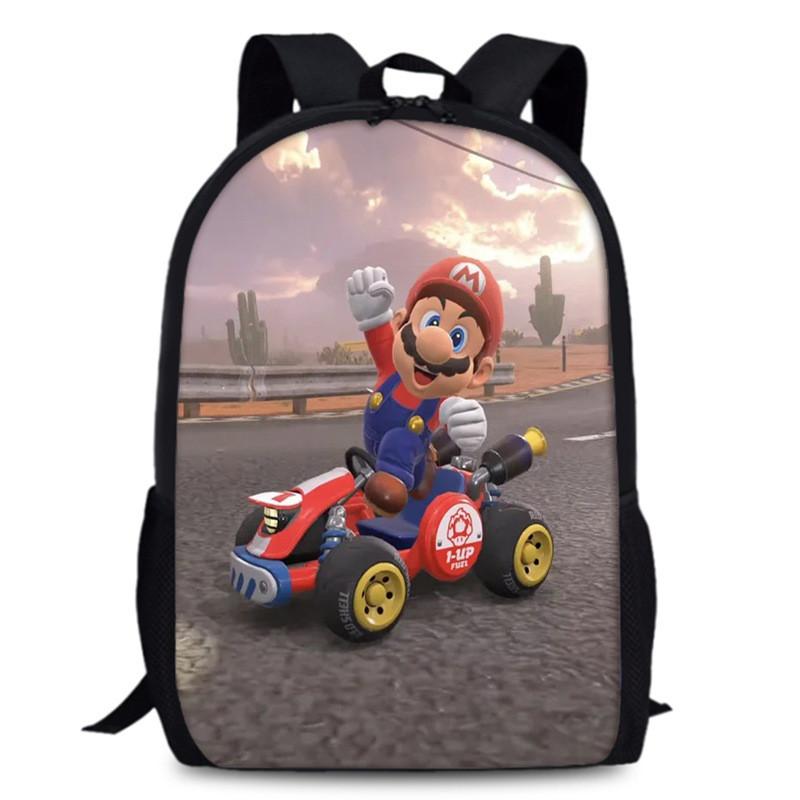 Mario Super Bros School Backpack Large Capacity Oxford Schoolbag Kids Gifts