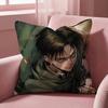 L-Levi A-Ackerman Cushion Cover Multi-Scene Pillow Cover for Home & Car - Reversible, Soft & Durable for Daily Use