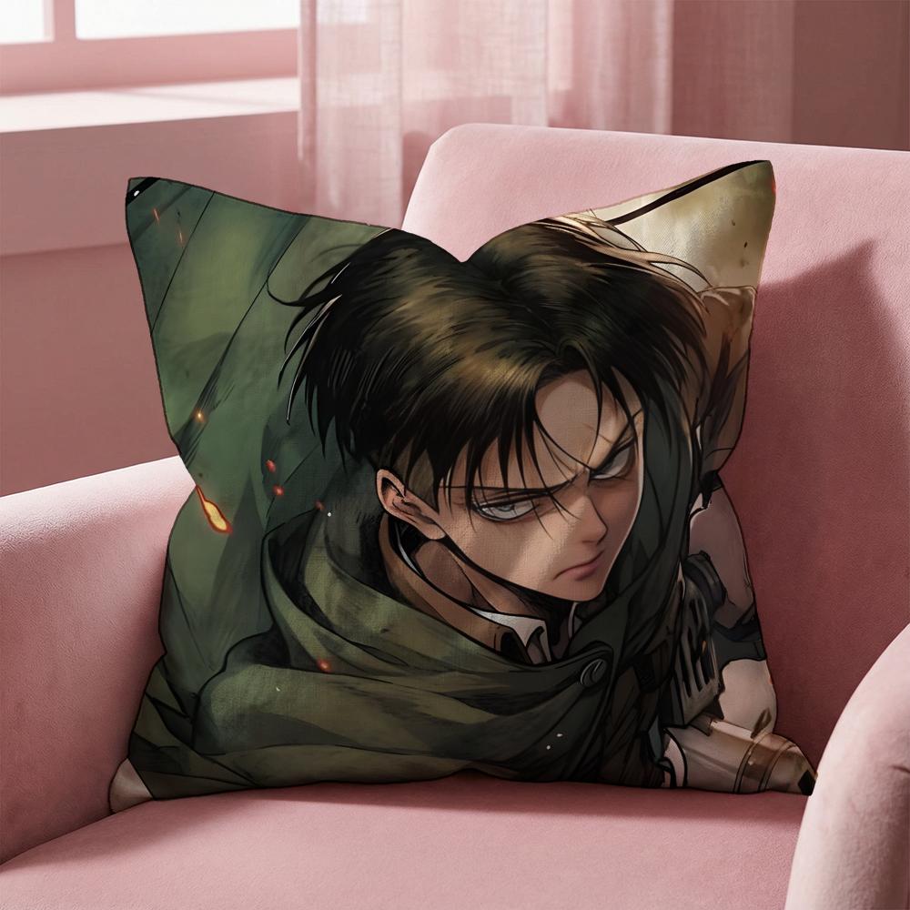 L-Levi A-Ackerman Cushion Cover Multi-Scene Pillow Cover for Home & Car - Reversible, Soft & Durable for Daily Use