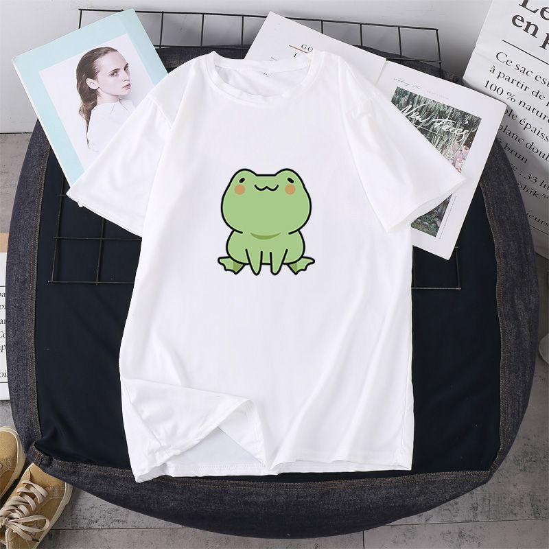 Casual Short Sleeve Printed T-Shirt Men Women Loose Fit Cotton Blend Round Neck Tee In Multiple Colors