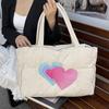 Soft Shoulder Bag Large Capacity Padded Handbag Stylish Puffer Tote Bag  School