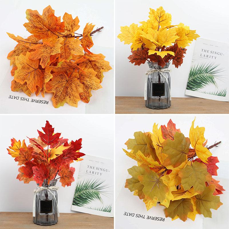 

39 см искусственные листья клена ветка осенние тематические растения уличные шелковые листья дерева для домашнего сада Хэллоуин фестиваль урожая декор