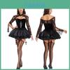 Costume de sorcière gothique en tissu polyester pour les passionnés de cosplay d'Halloween