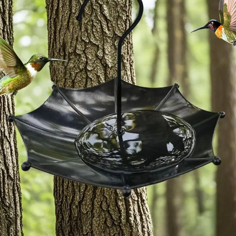 Umbrella Design Bird Feeding Tray Weatherproof Bird Bath Feeder Hanging Bird Feeder  Backyard