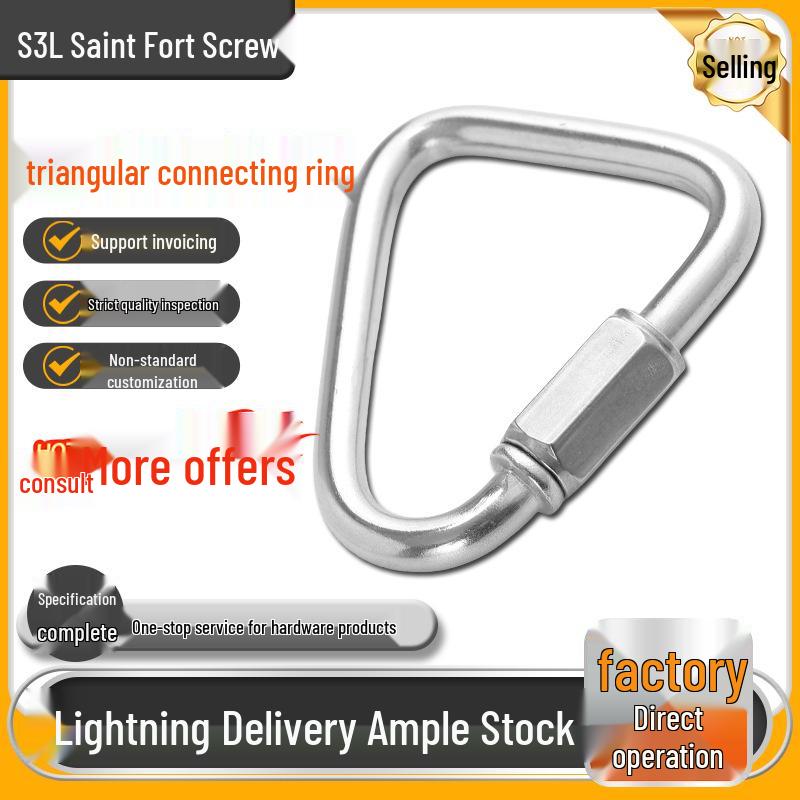 

304 Stainless Steel Triangle Carabiner with High-Altitude Rope and Dog Chain Quick Connector M3.5 Triangle Quick Connect