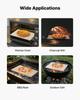 Pizza Stone, 508 x 355 mm Rectangular Cordierite Pizza Stone, Extra Large Baking-Stone with Aluminum Peel, 15 mm Thick Heat-Resistant Cordierite, for