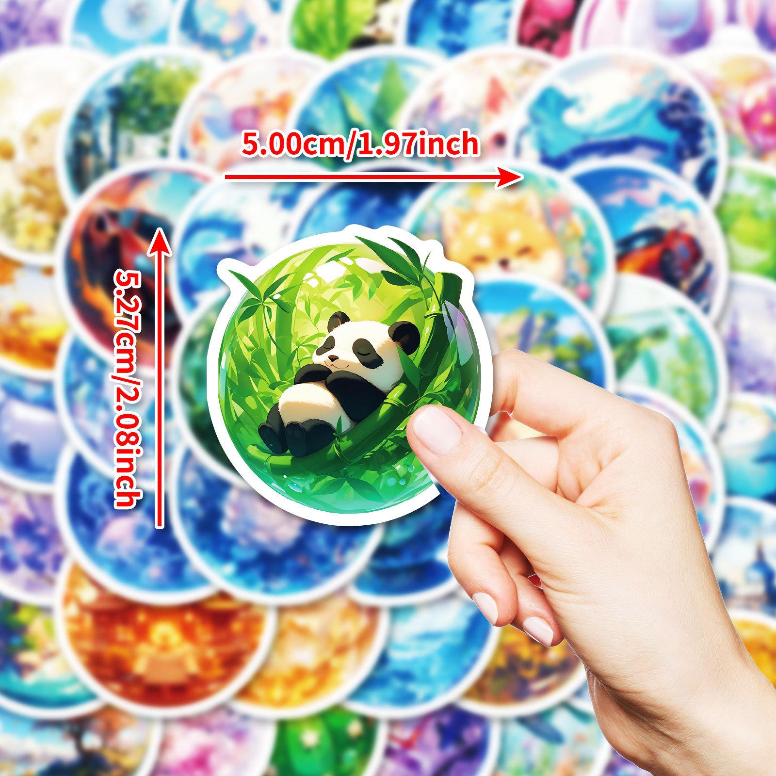 

50 милых оригинальных наклеек в виде граффити с изображением маленьких животных в виде магического хрустального шара для детей