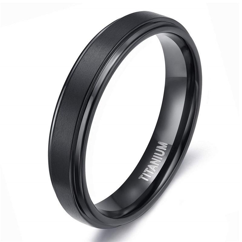 Tigrade 4/6/8/10mm Black Titanium Ring Man Brushed Wedding Band Women Engagement Rings Silver Color Bague Femme Anneau Bijoux