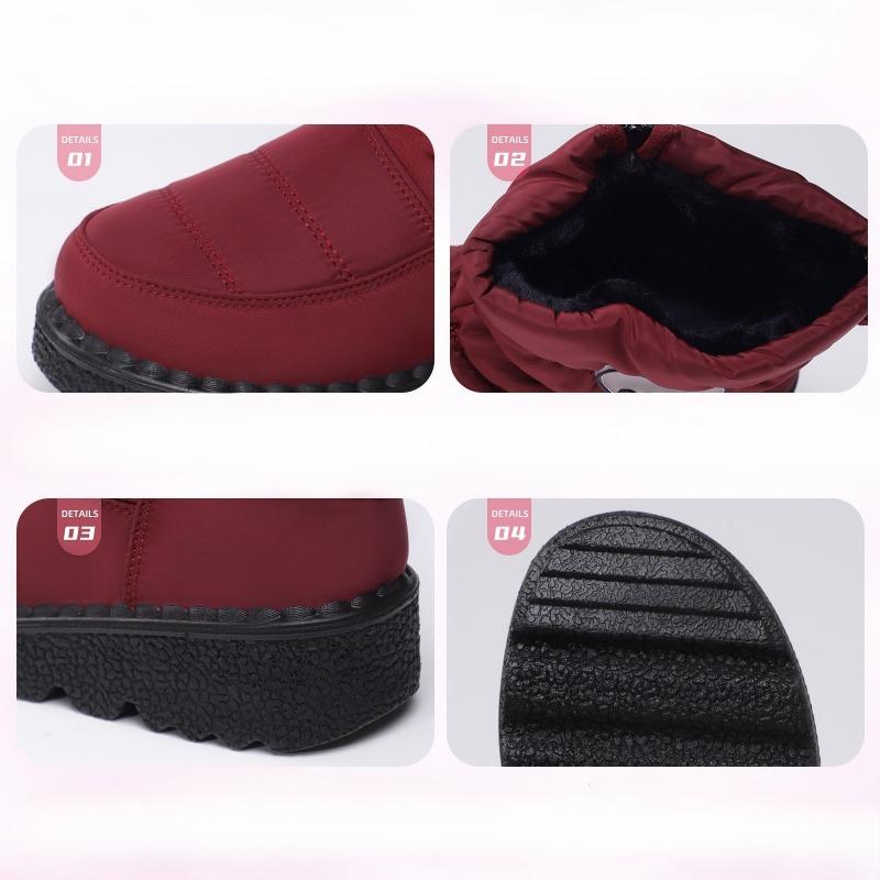 Women's Cotton Shoes with Fleece High-top Snow Boots, Waterproof and Anti-slip, Casual and Versatile Shoes