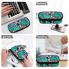 Pencil Bag Lightweight 300D Polyester Easy Open Zipper with Mesh Pocket Removable Divider and Pen Slots for School and Study