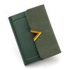 European & American Retro Women's V-Shaped Trifold Wallet with Card Holder, ID Window, Coin Purse, and Money Clip.