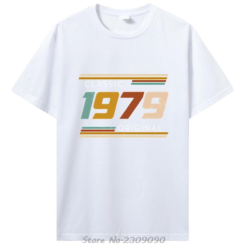 Graphic Streetwear Birthday Gifts Summer Style Cotton T-shirt Men Clothing Novelty Vintage Made In 1979 Fitness Tshirt Tees