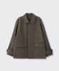 Musinsa Standard Wool Blend Tweed Oversized Half Balmacaan Coat [Brown]