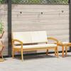 Garden Bench with Cushions Oil Natural Solid Acacia Wood