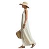 2026 spring and summer new sleeveless dress women's cotton and linen blended irregular hem temperament vacation dress