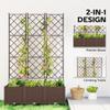 Plastic Raised Planter with Trellis, Self Watering Raised Bed for Garden with Wheels, Drainage Holes and Plugs