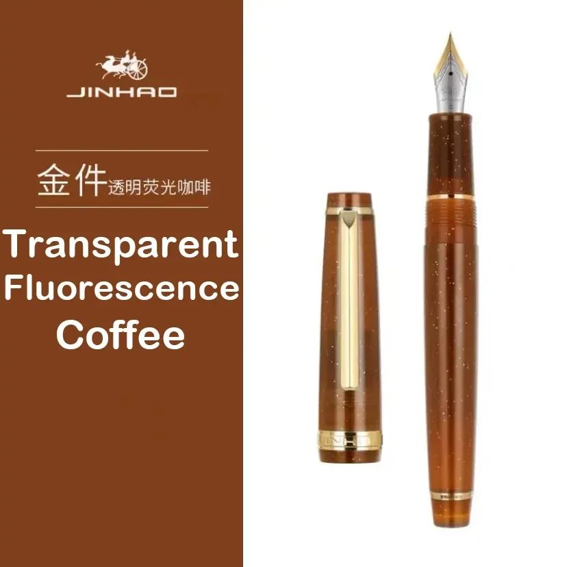 JINHAO 82 Fountain Pen Transparency Pen Spin Golden EF F M Nib Business Office School Supplies Ink Pens Stationery