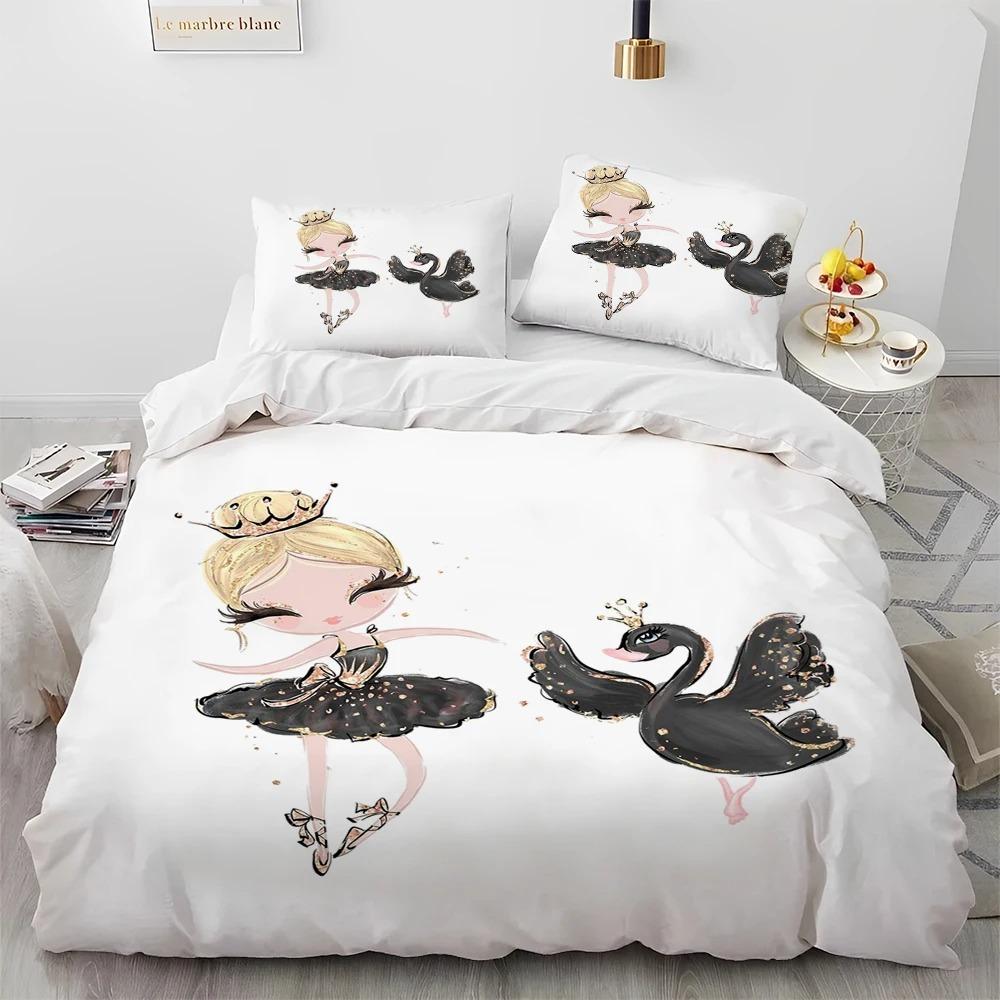 Comforter Kids Cartoon Cute Ballet Girl Ballerina Comforter Bedding Set Bed Set Queen Size Bedding Set