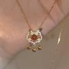 New Chinese bunny safety lock necklace women's light luxury niche rabbit ears bell collarbone chain birthday gift
