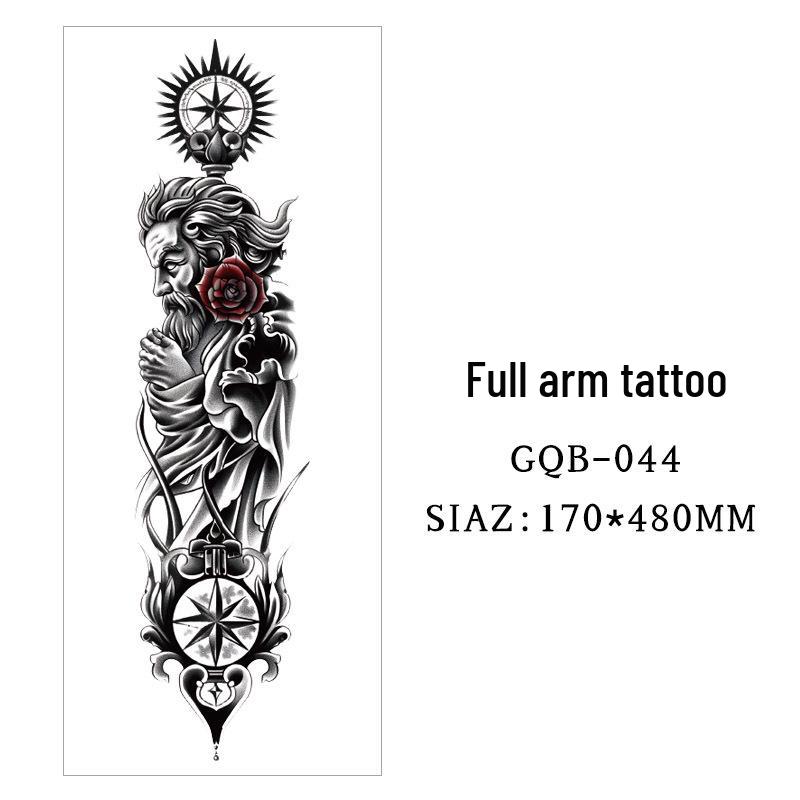 Realistic Large Dragon Totem Full Arm Tattoo Sticker - Sweatproof & Original Design for Men 480x170 mm