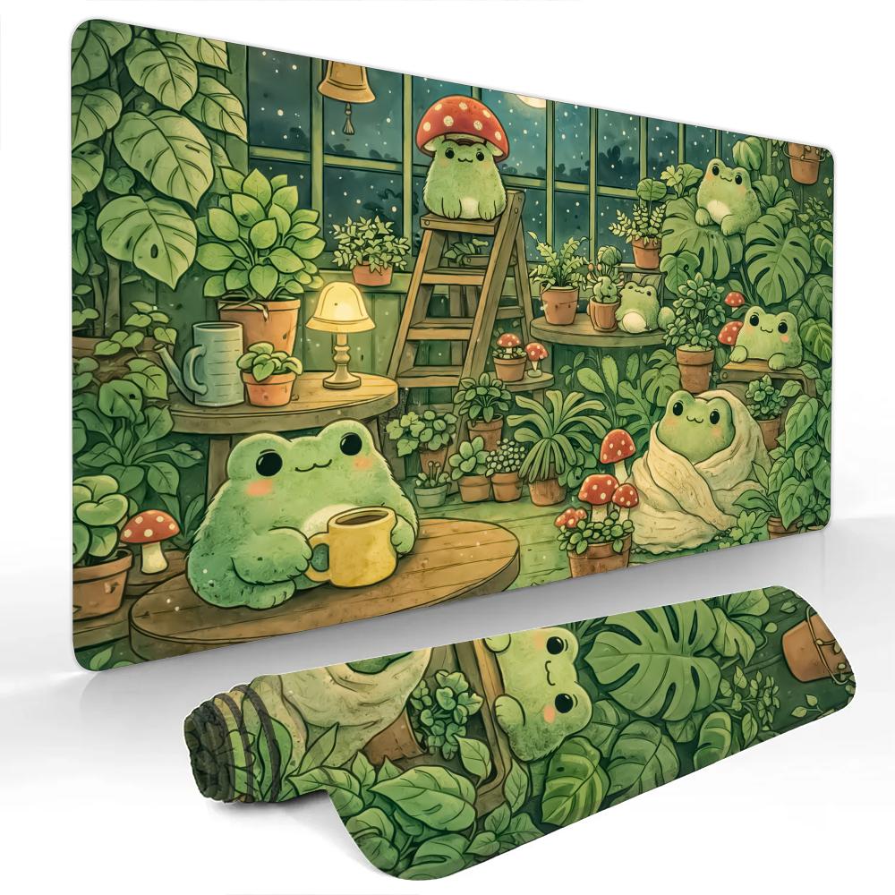Cute Cartoon Frog Illustration Design anime Mouse Pad Desk Mat NonSlip office mousepad pc accessories Gaming mats tapis souris