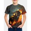 Summer Children's Clothing Motorcycle Children's T-shirt 3D Printed Short Sleeve Boys and Girls Loose Top Street Wear