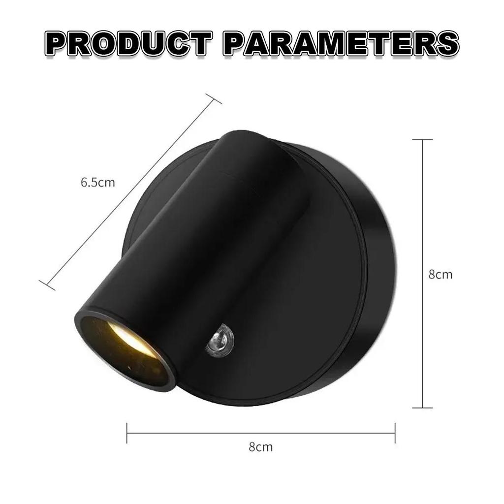 Kabellose Wandleuchte Magnetische Basis Touch Beside Lampe USB Wiederaufladbar Dimmbar Innenbeleuchtung Downlight LED Dekor Schlafzimmer Nacht