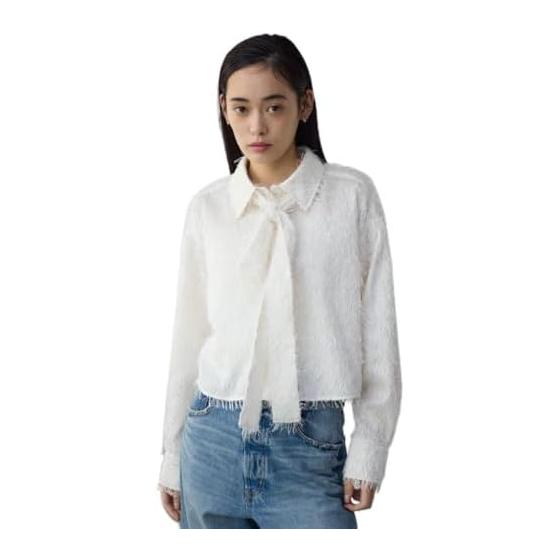 [Azure by Mausie] Women s Bowtie Short Shirt 250ISC30-425C