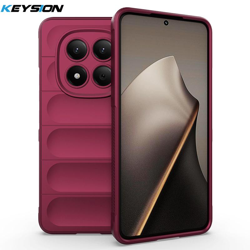 KEYSION Противоударный матовый чехол для телефона Redmi Note 15 Pro 4G 15 Pro+5G Противоскользящая мягкая силиконовая задняя крышка для телефона Redmi Note 15 for Redmi Note 15 Pro 4G вино красного