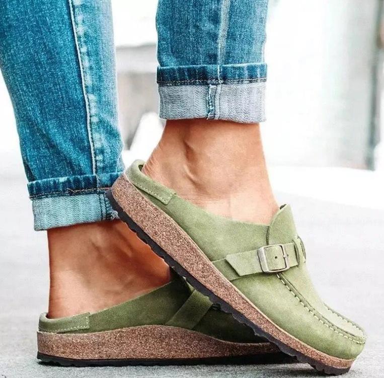Spring and Summer Footwear Plus Size Round-headed Slippers Flat-bottomed Soft-soled Sandals Women's Shoes