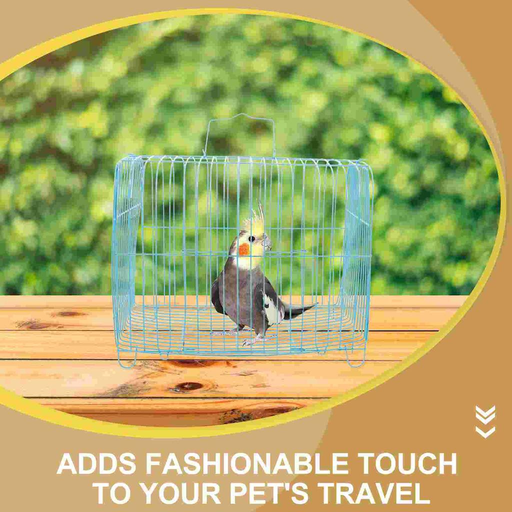Parrot Cage Wire Bird Cages For Birds Pet Portable Handheld Steel Travel Carrier