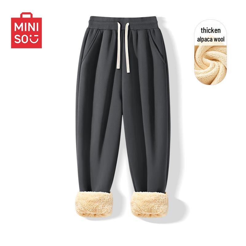 

MINISO Men s Autumn/Winter Fleece-Lined Casual Pants XL