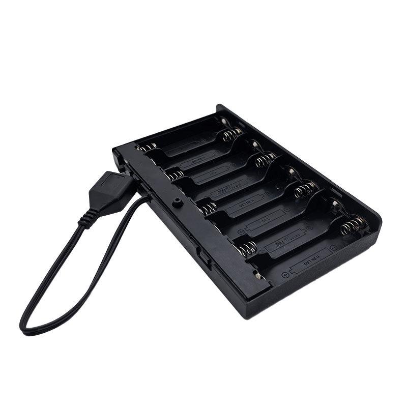 8-Section USB Female 12V Battery Box with Switchable Lid