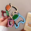 1Pc Cartoon Dog Shape Colorful Hair Claw Cute Hollow Out Creative Grab Clip Female Plastic Hair Clip