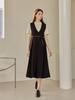 A Leaf Clo Bustier Belt Long Dress_Black
