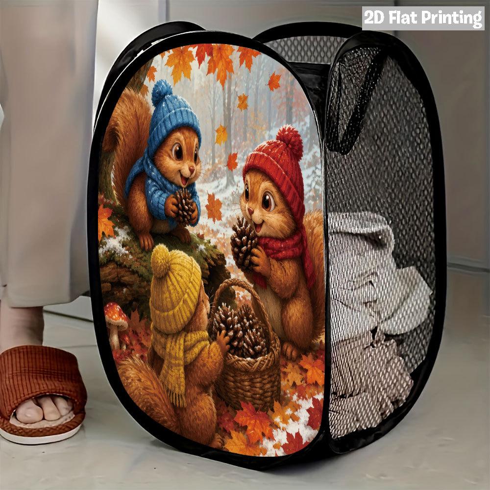 1Pcs Autumn Sunflower Pumpkin Series 3 Pop-Up Laundry Hamper Expandable Mesh Hamper Basket for Room Bedroom Bathroom Organization Contemporary Storage